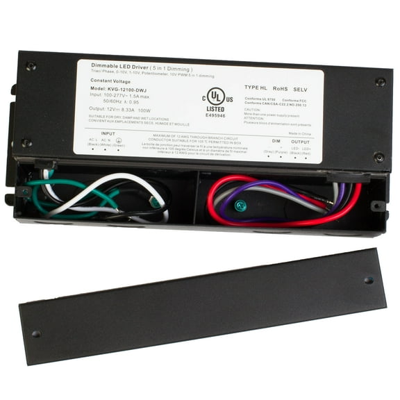 0-10v Dimmable Driver, 12v UL Listed Triac Constant Voltage Power Supply Transformer 100w for LED Strip light Compatible with most AC Wall Dimmer