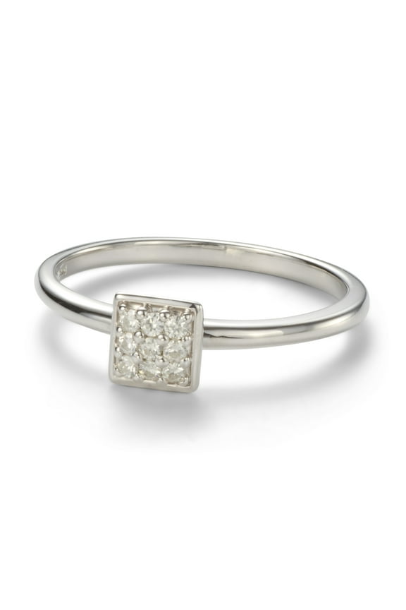 0.11 CTW DEW Round Moissanite Fashion Ring in Sterling Silver