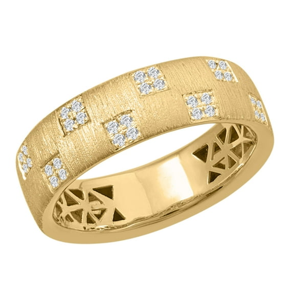 0.11 Carat Diamond Unisex Wedding Band Ring in 14K Yellow Gold (Ring Size 13)