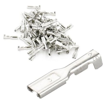 0.11" Female Spade Crimp Terminal Wire Connector Non Insulation 2.8mm Pack of 100$$Electrical