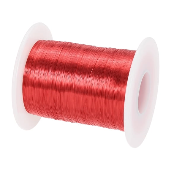 0.11mm Magnet Wire 7759ft (2365m) Enameled Copper Wires Magnet Winding Coil 200g 155C for Transformers Inductors, Red