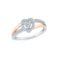 thumbnail image 1 of 0.12 CTTW STERLING SILVER OVER 10KT ROSE GOLD LAB CREATED WHITE SAPPHIRE   HEART RING, 1 of 3