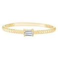 thumbnail image 1 of AFFY 0.12 Carat (Ctw) Baguette Cut White Natural Diamond Twist Ring 14K Yellow Gold-4, 1 of 1