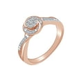 thumbnail image 1 of AFFY 0.12 Carat (Ctw) White Natural Diamond & Simulated Ruby Engagement Promise Ring In 14k Solid Rose Gold Ring Size-6, 1 of 1