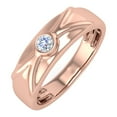 thumbnail image 1 of 0.12 Carat Mens Diamond Solitaire Wedding Band Ring in 14K Rose Gold (Ring Size 7.75) (SI1-SI2 Clarity), 1 of 4