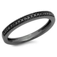 thumbnail image 1 of 0.12 Carat (ctw) Black Rhodium Plated 18K White Gold Round Cut Black Real Diamond Ladies Wedding Anniversary Millgrain S, 1 of 4