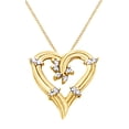 thumbnail image 1 of AFFY 0.12 Ct Natural Diamond Heart Pendent Necklace In 14K Solid Yellow Gold, 1 of 1