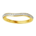 thumbnail image 1 of AFFY 0.12 Ct Round Shape White Diamond Contour Band Ring In 14K Solid Yellow Gold, 1 of 1