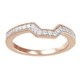 thumbnail image 1 of AFFY 0.12 Ct Round Shape White Diamond Wedding Band Ring In 14K Solid Rose Gold, 1 of 1