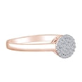 thumbnail image 1 of AFFY 0.12 Cttw Round Cut White Natural Diamond Solitaire Halo Engagement Ring 10k Solid Rose Gold (I2-I3 Clarity), 1 of 1