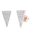 thumbnail image 1 of AFFY 0.12 Cttw Round Cut White Natural Diamond Triangle Stud Earrings In 10K Solid Rose Gold, 1 of 1