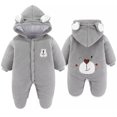 thumbnail image 1 of 0-12 M Baby Boy Girl Winter Hooded Thicken Warm Jacket Snowsuit Romper Jumpsuit Winter Clothes,Bear-Gray,6-9 Months, 1 of 1