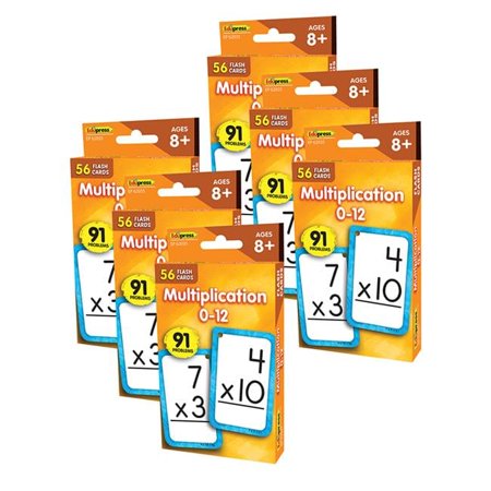 0-12 Multiplication Flash Cards, Pack of 6