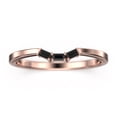 thumbnail image 1 of 0.12Ct Tapered Baguette Black Diamond Moissanite Ring 10K Rose Gold Matching Band, 1 of 4