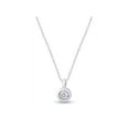 thumbnail image 1 of 0.12Cttw AFFY Bezel Set White Natural Round Cut Diamond Classic Solitaire Pendant 16 in Necklace In 10K White Gold Jewelry For Womens Ladies (H-I Color, I2-I3 Clarity), 1 of 4