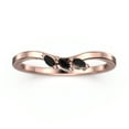 thumbnail image 1 of 0.12ct Black Diamond Moissanite Ring Three Marquise Stones 18K Rose Gold Over Silver Wedding Band, 1 of 4