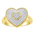 thumbnail image 1 of AFFY 0.13 Ct Round White Natural Diamond Heart Ring in 14k Yellow Gold Over Sterling Silver Ring Size : 13.5, 1 of 1