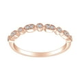 thumbnail image 1 of AFFY 0.13 Cttw Round Cut White Natural Diamond Milgrain Stackable Ring In 10K Solid Rose Gold Ring Size-5, 1 of 1
