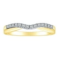 thumbnail image 1 of AFFY 0.13 Cttw Round Cut White Natural Diamond Wavy Wedding Band In 10K Solid Yellow Gold Ring Size-6.5, 1 of 1