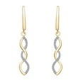 thumbnail image 1 of AFFY 0.13 Cttw Round White Natural Diamond Infinity Dangle Earring In 10K Solid Yellow Gold, 1 of 1