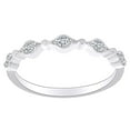 thumbnail image 1 of AFFY 0.13 Cttw Round White Natural Diamond Stackable Milgrain Band Ring In 10K Solid White Gold, 1 of 1