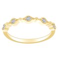 thumbnail image 1 of AFFY 0.13 Cttw Round White Natural Diamond Stackable Milgrain Band Ring In 10K Solid Yellow Gold, 1 of 1