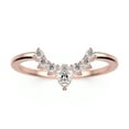 thumbnail image 1 of 0.13 ct 1.3mm round and 3x2.10mm pear cut Diamond Moissanite 18K Rose Gold over silver wedding band, 1 of 4