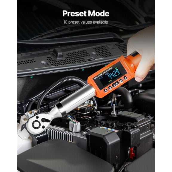 0-135 N.m / 0-99.57 lbf-ft 3/8" Digital Torque Wrench, 72-Tooth Gear, LED Display & Adjustable Torque - Perfect for Engineers