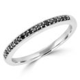 thumbnail image 1 of 0.14 CTW Round Black Diamond Semi-Eternity Wedding Band Ring in 14K White Gold - Size 8.25, 1 of 1