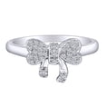 thumbnail image 1 of AFFY 0.14 Carat (Cttw) Round Shape White Natural Diamond Ribbon Style Engagement Ring In 10k Solid White Gold Ring Size-8, 1 of 1