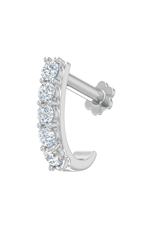 0.14 Carat Diamond Nose Pin in 18K White Gold