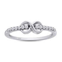 0.14 Carat Round Cut Lab Grown Diamond Infinity Engagement Promise Ring In 14k White Gold Over Sterling Silver(G-H Color,SI1-SI2 Clarity,0.14 Cttw)-5