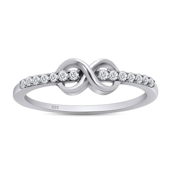 0.14 Carat Round Cut Lab Grown Diamond Infinity Engagement Promise Ring In 14k White Gold Over Sterling Silver(G-H Color,SI1-SI2 Clarity,0.14 Cttw)-5