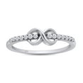thumbnail image 1 of 0.14 Carat Round Cut Lab Grown Diamond Infinity Engagement Promise Ring In 14k White Gold Over Sterling Silver(G-H Color,SI1-SI2 Clarity,0.14 Cttw)-8.5, 1 of 7