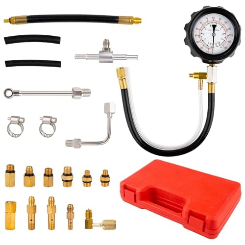 0-140PSI Fuel Pressure Tester Kit, Fuel Injector Injection Pump Pressure Gauge, Fuel Pump Pressure Tester Diagnostic Tool for Gasoline Cars, Trucks, Motorcycles and RVs$$Vehicle Parts & Accessories