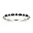 thumbnail image 1 of 0.14Ct Petite Versailles Black Diamond Moissanite Ring Wedding Band 18K White Gold Over Silver, 1 of 4