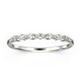 thumbnail image 1 of 0.14Ct Petite Versailles Diamond Moissanite Ring Wedding Band 18K White Gold Over Silver, 1 of 4