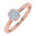 thumbnail image 1 of 0.15 Carat Cluster Prong Set Diamond Ring in 14K Rose Gold (Ring Size 10) (I1-I2 Clarity), 1 of 4