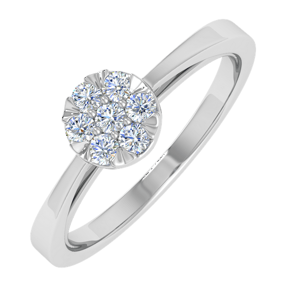0.15 Carat Cluster Prong Set Diamond Ring in 14K White Gold (Ring Size 8.25) (I1-I2 Clarity)