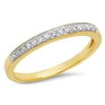 thumbnail image 1 of 0.15 Carat (Ctw) 18k Yellow Gold Round White Diamond Ladies Anniversary Wedding Band Stackable Ring, 1 of 1