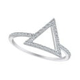 thumbnail image 1 of AFFY 0.15 Carat (Ctw) Round Shape White Natural Diamond Triangle Frame Engagement Ring In 14k White Gold Ring Size-5.5, 1 of 1