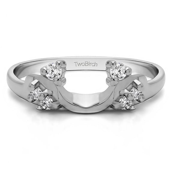 0.15 Carat Cubic Zirconia Bypass Shared Prong Six Stone Ring Wrap in Sterling Silver (sterling-silver, 8)
