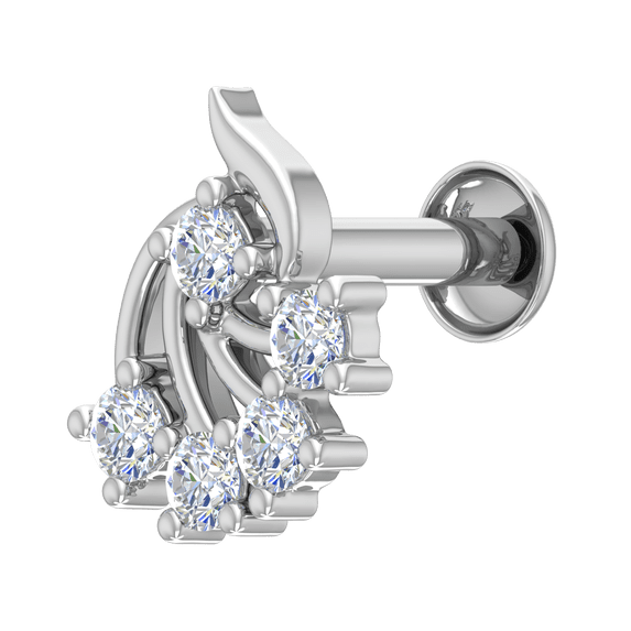 0.15 Carat Diamond Nose Pin in 18K White Gold