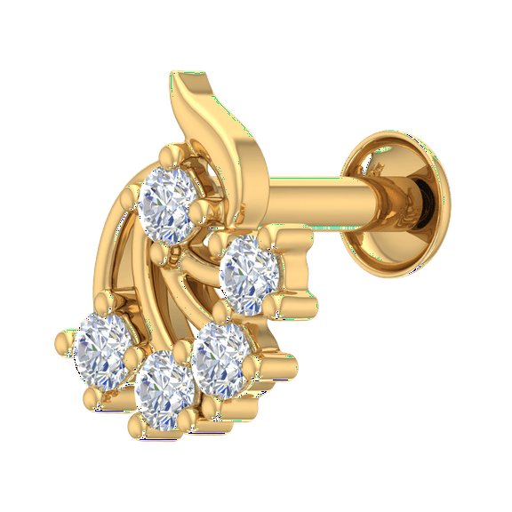 0.15 Carat Diamond Nose Pin in 18K Yellow Gold