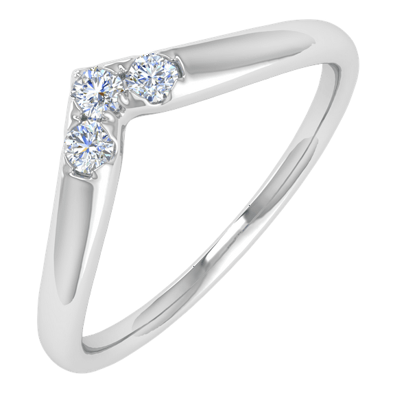 0.15 Carat Diamond Wedding Anniversary Ring in 14K White Gold(Ring Size 9) (SI1-SI2 Clarity)