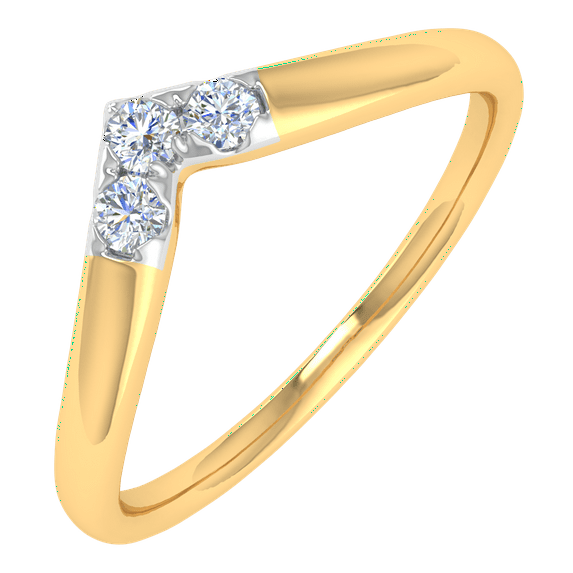 0.15 Carat Diamond Wedding Anniversary Ring in 14K Yellow Gold(Ring Size 4.5) (SI1-SI2 Clarity)