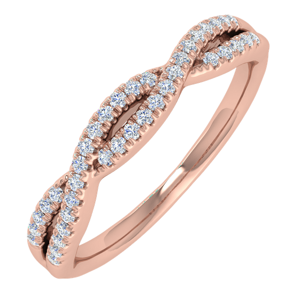 0.15 Carat Diamond Wedding Band Ring in 14K Rose Gold(Ring Size 5.25) (SI1-SI2 Clarity)