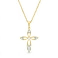 thumbnail image 1 of 0.15 Carat Round Shape Genuine Diamond Latest Design Divine Cross Pendant Necklace for Women Solid 14K Yellow Gold With 18 inches chain, 1 of 3