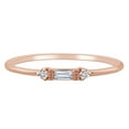 thumbnail image 1 of AFFY 0.15 Carat (cttw) Baguette & Round White Natural Diamond Three Stone 14k Solid Rose Gold Ring Ring Size 9, 1 of 1