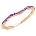 thumbnail image 1 of 0.15 Carat (ctw) 10K Rose Gold Round Amethyst Ladies Bridal Anniversary Ring Wedding Guard Band, 1 of 3